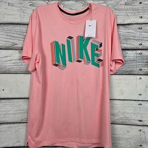 Nike Pro Dri-FIT Graphic Training T-Shirt Pink Mens L NWT